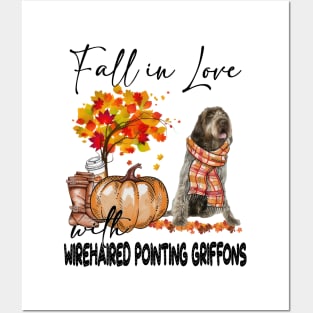 Fall In Love With Wirehaired Pointing Griffon Thanksgiving Posters and Art